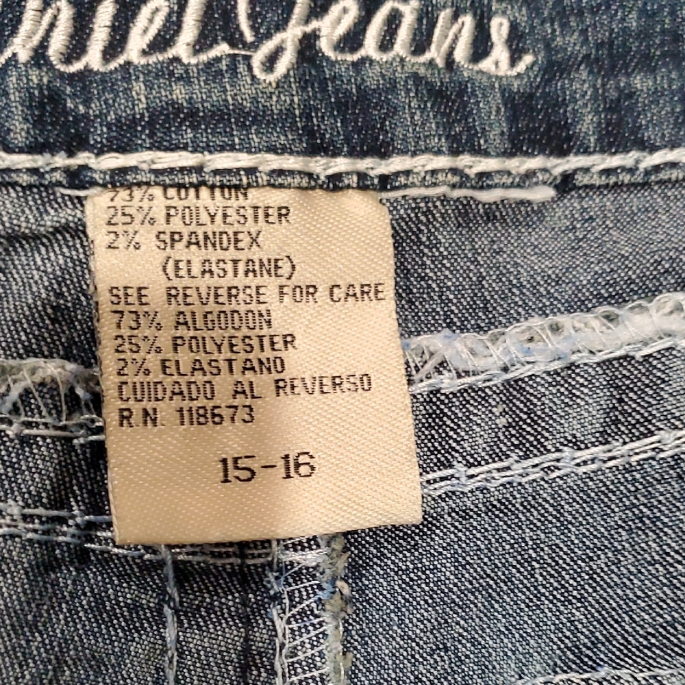 Girls' Light Wash Denim Jeans - Size 15-16